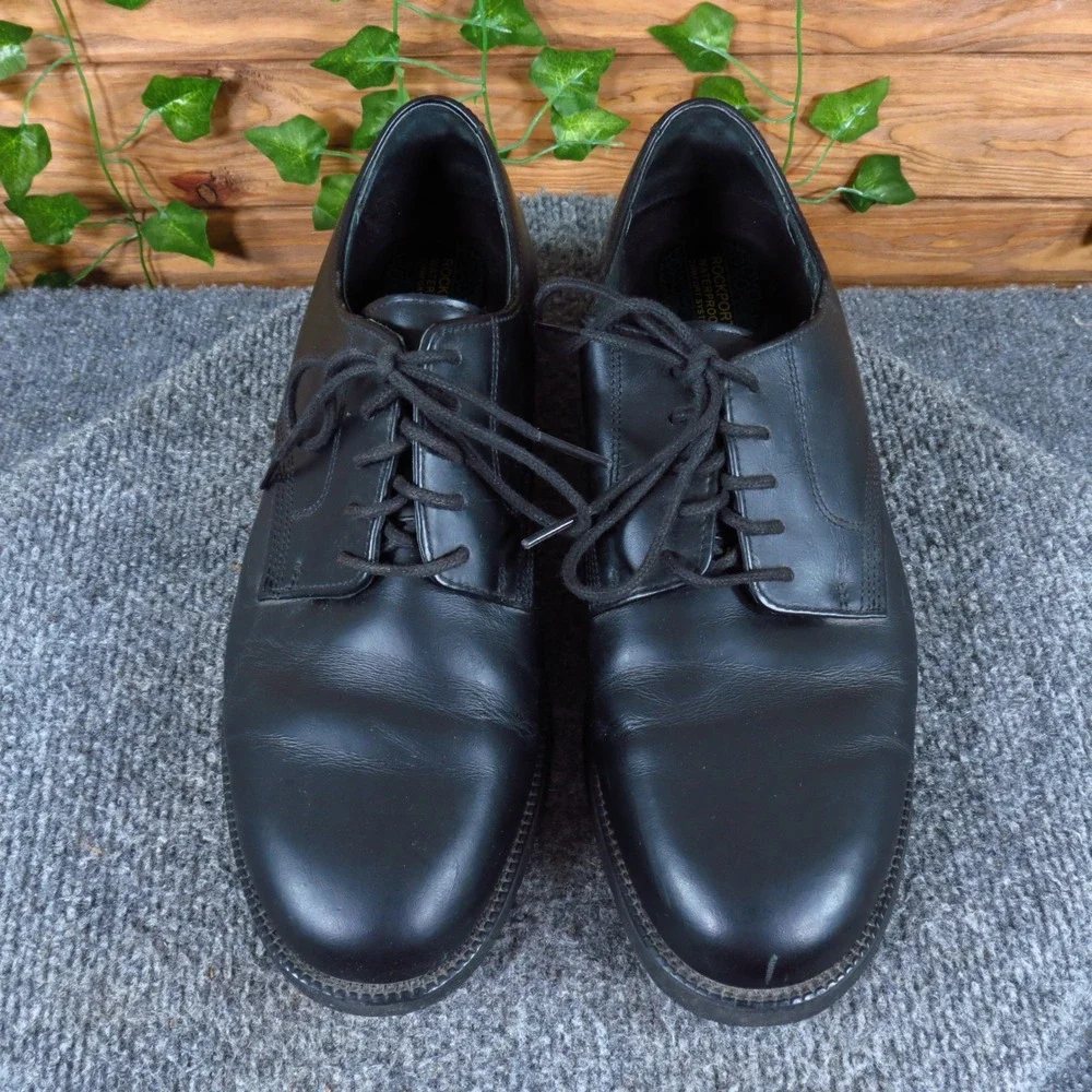 Rockport APM72481 Mens Waterproof Derby Shoes Sz 9.5 M Work Dress Black Leather